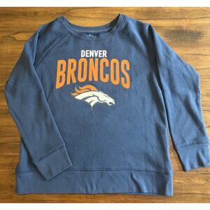 Denver Broncos Womens Blue Crewneck Sweatshirt Sz M NFL Fancore Athlete Tailgate